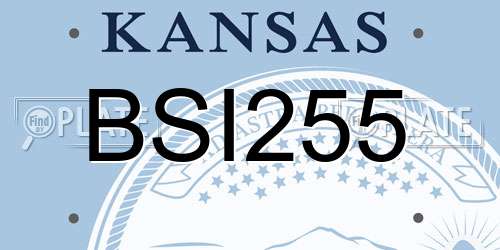 BSI255 Kansas License Plate