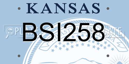 BSI258 Kansas License Plate
