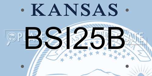 BSI25B Kansas License Plate