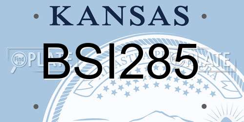 BSI285 Kansas License Plate