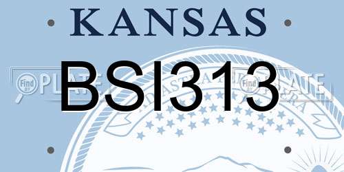BSI313 Kansas License Plate