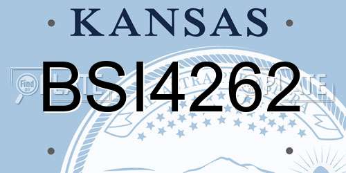 BSI4262 Kansas License Plate