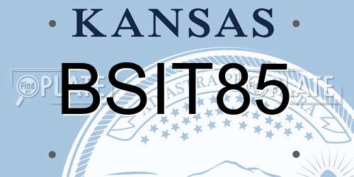 BSIT85 Kansas License Plate