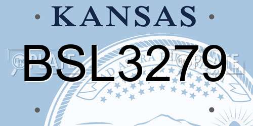 BSL3279 Kansas License Plate