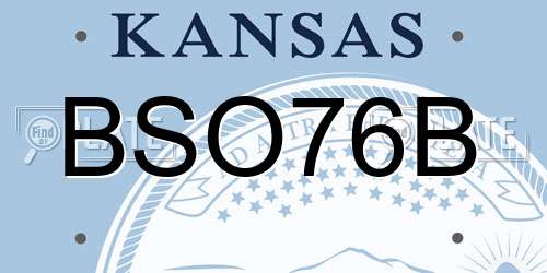 BSO76B Kansas License Plate