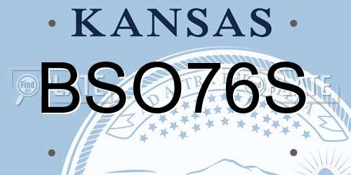 BSO76S Kansas License Plate