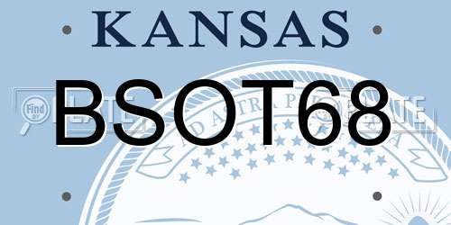 BSOT68 Kansas License Plate