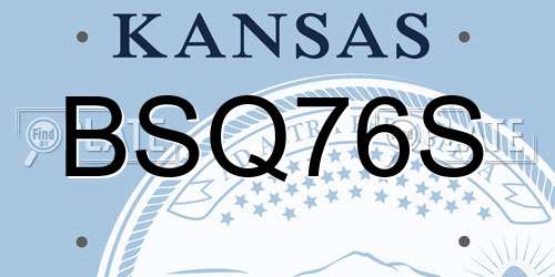 BSQ76S Kansas License Plate