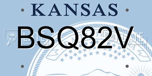 BSQ82V Kansas License Plate