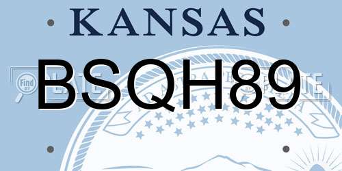 BSQH89 Kansas License Plate