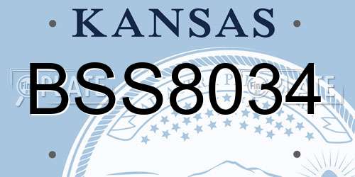 BSS8034 Kansas License Plate