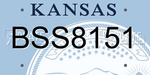 BSS8151 Kansas License Plate