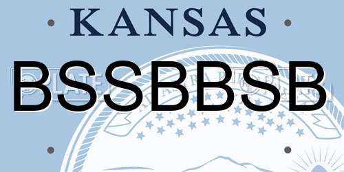 BSSBBSB Kansas License Plate