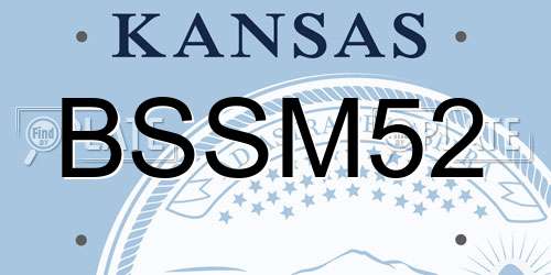 BSSM52 Kansas License Plate