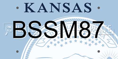 BSSM87 Kansas License Plate