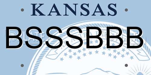 BSSSBBB Kansas License Plate