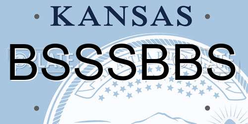 BSSSBBS Kansas License Plate