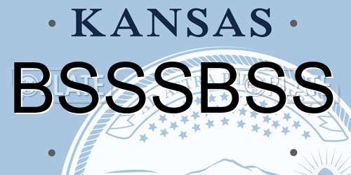 BSSSBSS Kansas License Plate