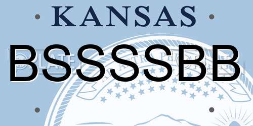 BSSSSBB Kansas License Plate