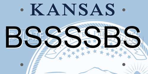 BSSSSBS Kansas License Plate