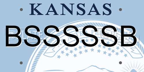 BSSSSSB Kansas License Plate