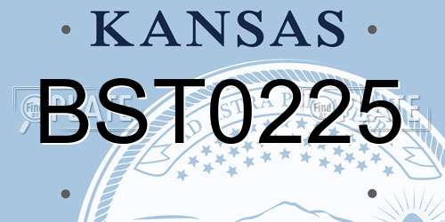 BST0225 Kansas License Plate