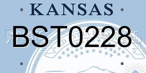 BST0228 Kansas License Plate
