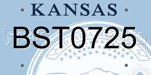 BST0725 Kansas License Plate