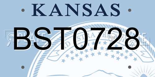 BST0728 Kansas License Plate