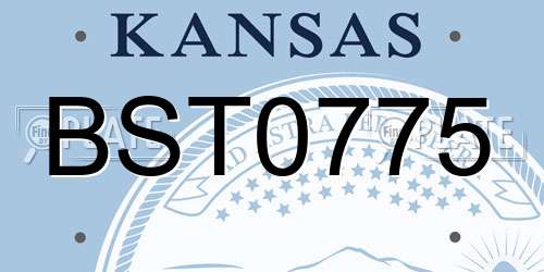 BST0775 Kansas License Plate