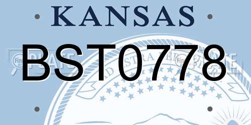 BST0778 Kansas License Plate