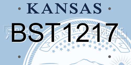 BST1217 Kansas License Plate