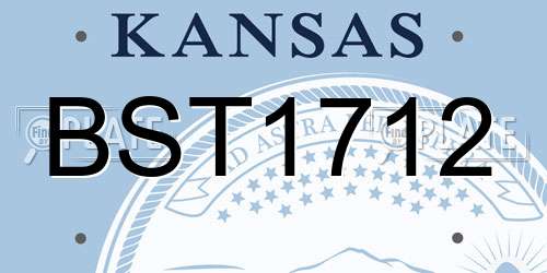 BST1712 Kansas License Plate