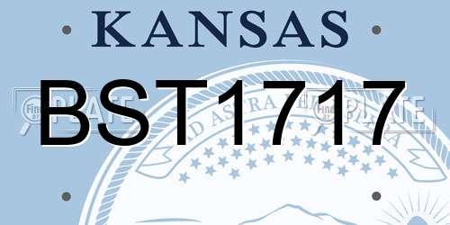 BST1717 Kansas License Plate