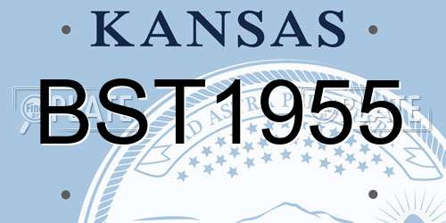 BST1955 Kansas License Plate