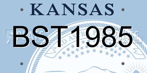 BST1985 Kansas License Plate