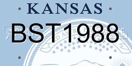 BST1988 Kansas License Plate