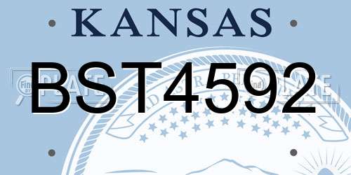 BST4592 Kansas License Plate