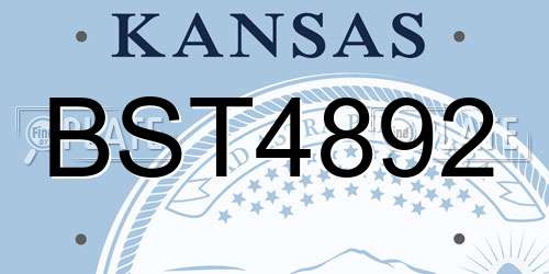 BST4892 Kansas License Plate