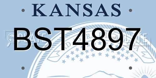 BST4897 Kansas License Plate