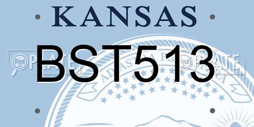 BST513 Kansas License Plate