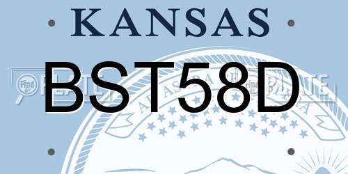 BST58D Kansas License Plate