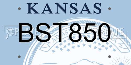 BST850 Kansas License Plate
