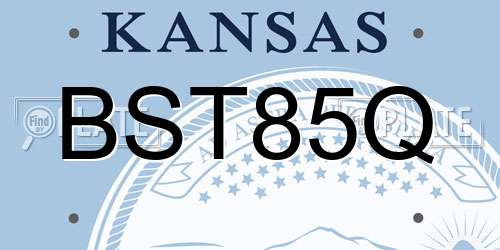 BST85Q Kansas License Plate
