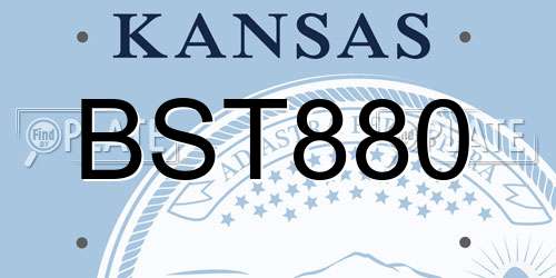 BST880 Kansas License Plate