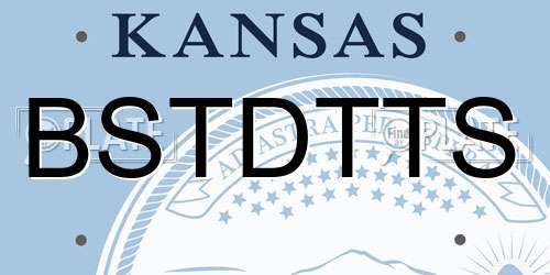BSTDTTS Kansas License Plate