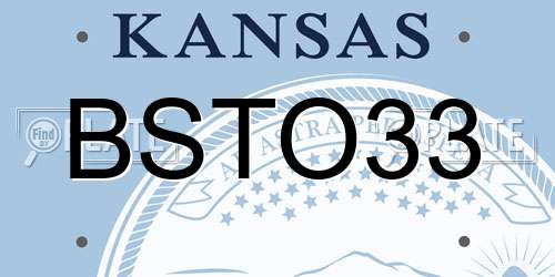 BSTO33 Kansas License Plate