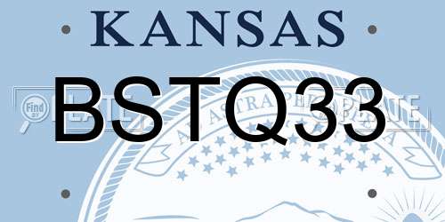 BSTQ33 Kansas License Plate