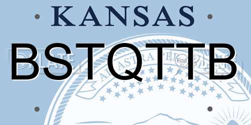 BSTQTTB Kansas License Plate