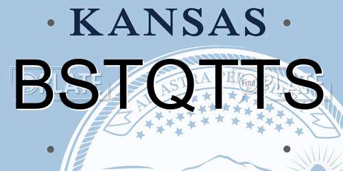 BSTQTTS Kansas License Plate
